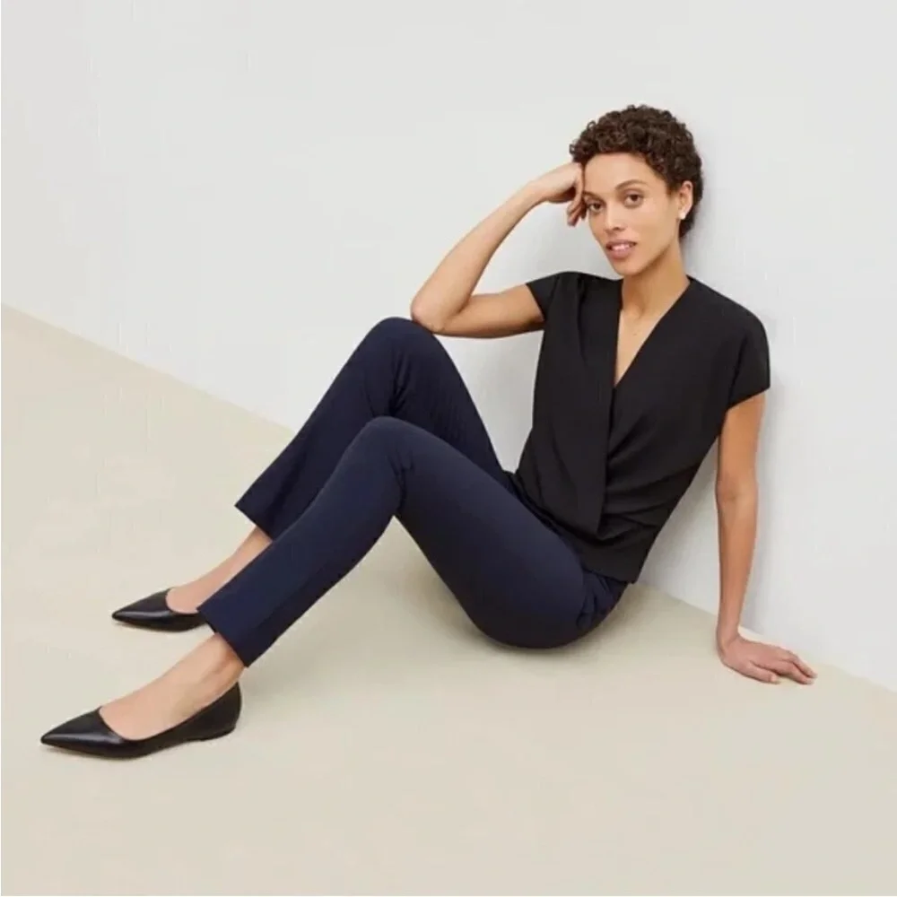 MM Lafleur Dark Navy Blue Foster Straight Leg Pants Sz 4